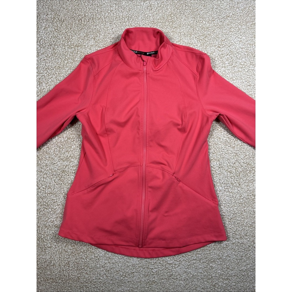Spyder Active Womens Size L Full Zip Athleisure Jacket Peach Zip Pockets